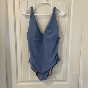 Shade & Shore Textured Blue Swimwear